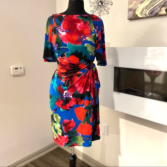 Tahari Dresses & Skirts - NEW TAHARI ASL Multicolor Floral Short Sleeved Dress size 6